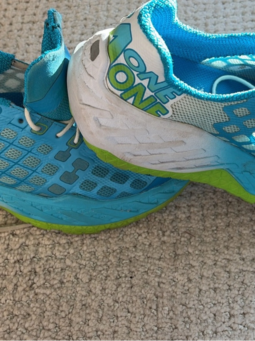 Hoka One One Bright Aqua Running Sneakers